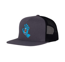 Screaming Hand Front Mesh Trucker High Profile Mens Santa Cruz Hat - Navy/Black