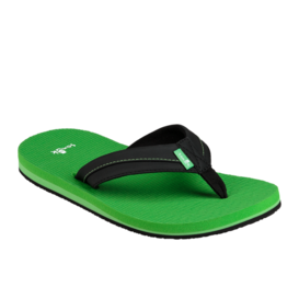 Sanuk Kid'S Root Beer Cozy Light Sandals - Black/Green