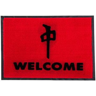 Rds Door Mat Welcome 27X18In - Red/Black