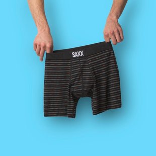 Saxx Vibe Boxer Brief - Black Gradient Stripe