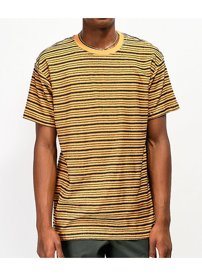 black and yellow striped t shirt