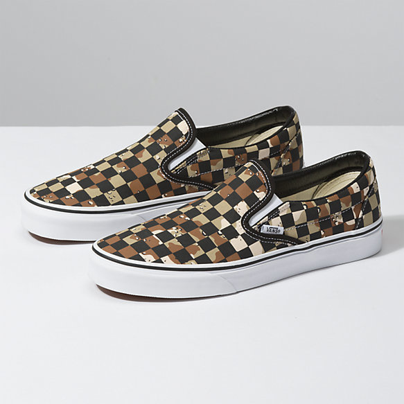 Vans Classic Slip On Shoes - Checker Camo - Medicine Hat-The Boarding House