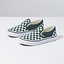 Vans Kids Classic Slip-On Shoes - Checker Green