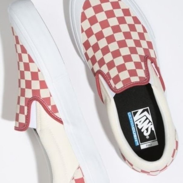 Vans Footwear Vans Slip-On Pro Men's Skate Shoes - Check Red