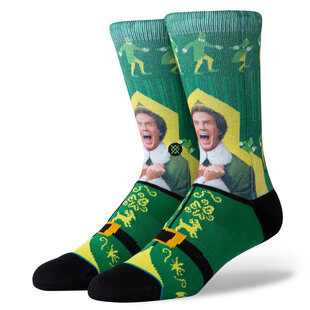 Elf I Know Him Crew Socks / Green