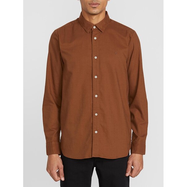 Volcom Oxford Stretch Long Sleeve Shirt - Bison