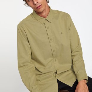 Oxford Stretch Long Sleeve Button Up - Moss