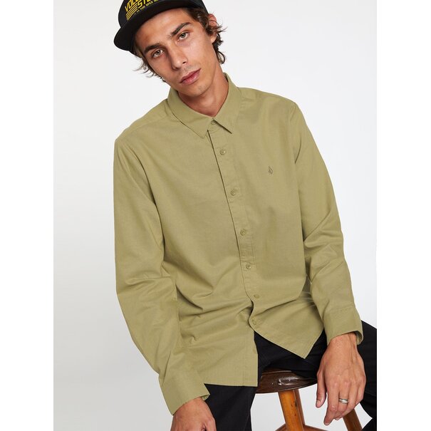 Volcom Oxford Stretch Long Sleeve Button Up - Moss