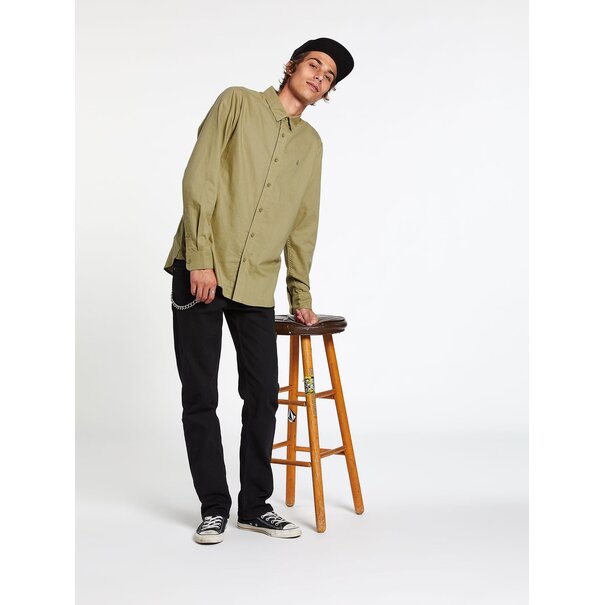 Volcom Oxford Stretch Long Sleeve Button Up - Moss