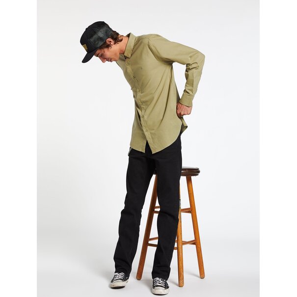 Volcom Oxford Stretch Long Sleeve Button Up - Moss