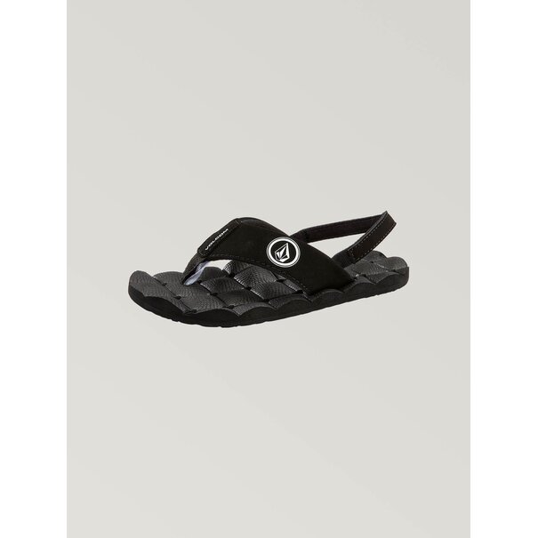 Volcom Little Boys Recliner Sandal - Black White