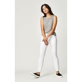 Ivy in White Twill Slim Cargo Pants