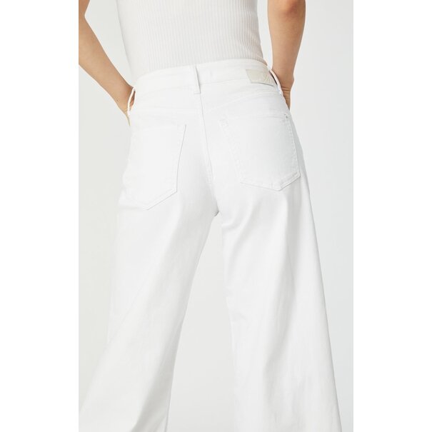 MAVI Bodrum in Off-White Stretch Wide Leg Jeans