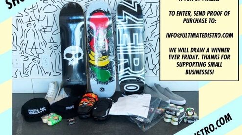 Make any purchase from boardinghouse.ca and email your purchase to info@ultimate distr.com and win! Draw every Friday! Support local
