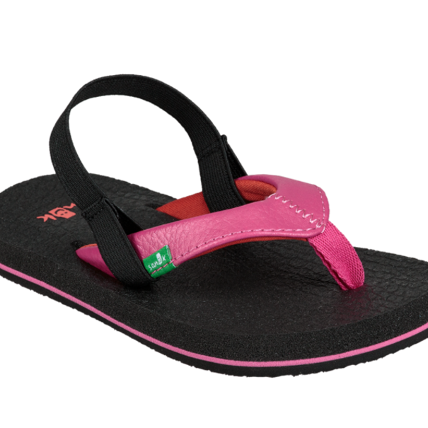 Sanuk Womens Size 6 Thong Sandals Flip Flop Yoga Mat Pink Black Shoes
