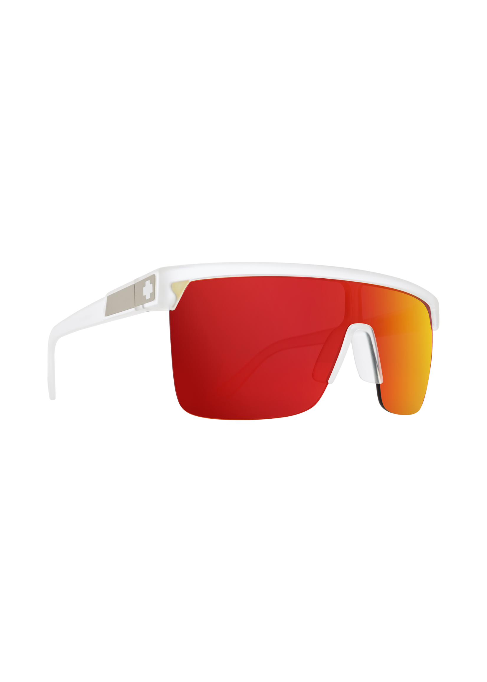 Spy Optics Flynn 5050 Matte Crystal Sunglasses w/ HD+ Grey Grn Red Spectra Mirror Lens