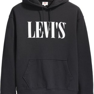 Relaxed Graphic Hoodie 90'S Serif - Black
