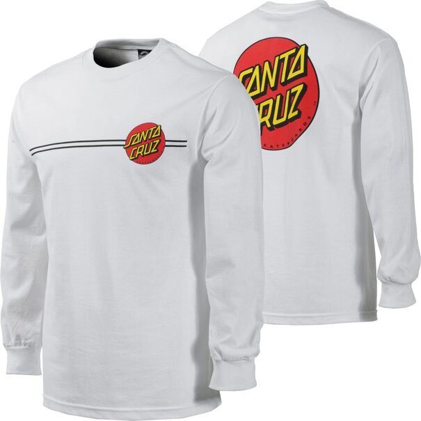 Santa Cruz Skateboards Classic Dot Long Sleeve Mens T-Shirt - White