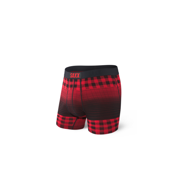 SAXX Underwear UltrBoxBrief Red HorizPld.
