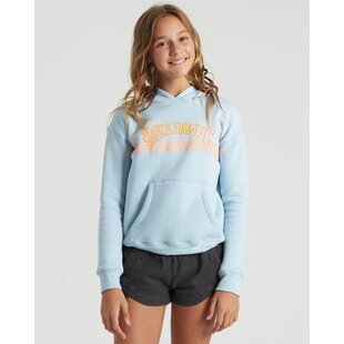 Girls Heritage Stripe Hoodie- Vista Blue