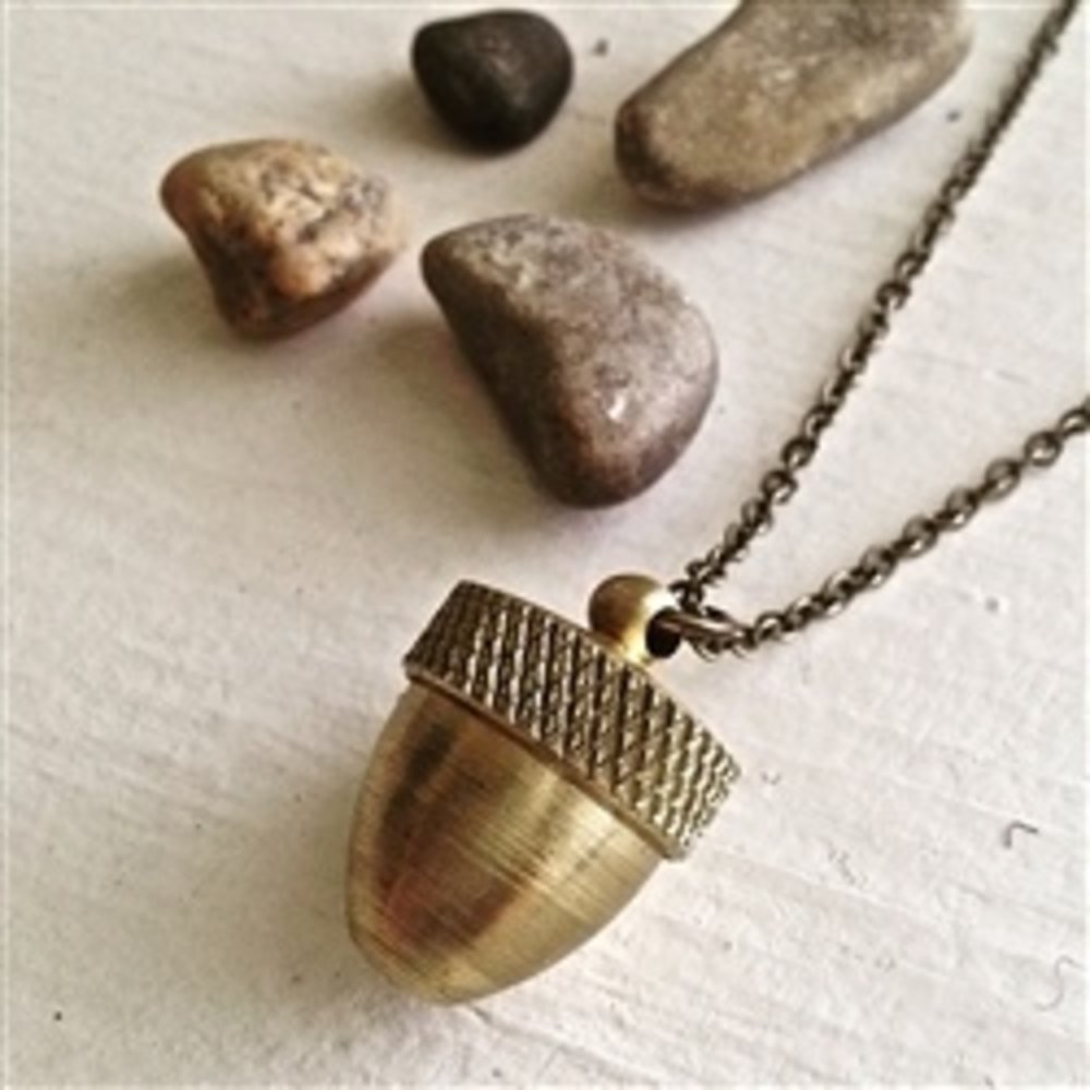 Cache Brass Acorn Canister Necklace - Medicine Hat-The Boarding