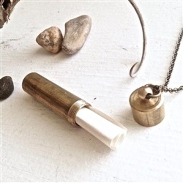 Pika & Bear Capsule Brass Canister Pendant Necklace