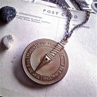 Love Games Brass Lover Meter Spinner Necklace