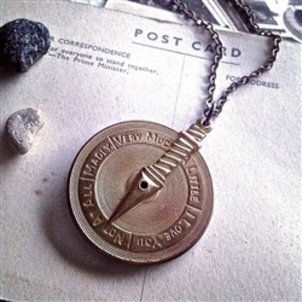 Pika & Bear Love Games Brass Lover Meter Spinner Necklace