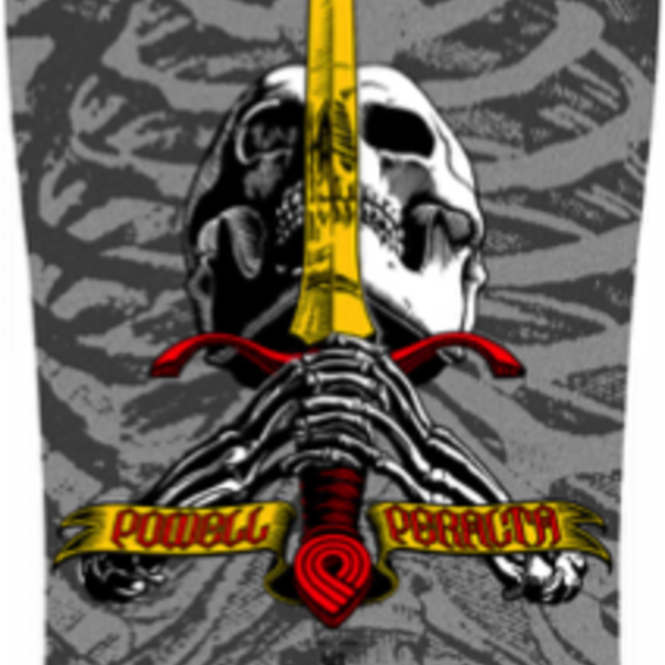 POWELL PERALTA Geegah Skull and Sword Powell Reissue Grey Deck / 9.75x30