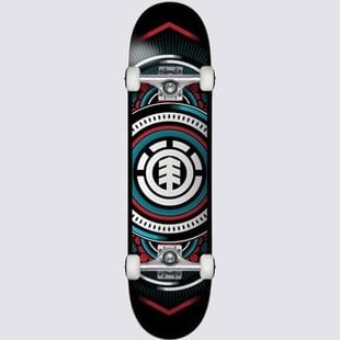 7.7 Element Hatched Red Blue Complete Skateboard