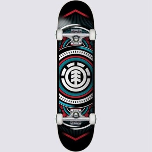 ELEMENT SKATEBOARDS 7.7 Element Hatched Red Blue Complete Skateboard