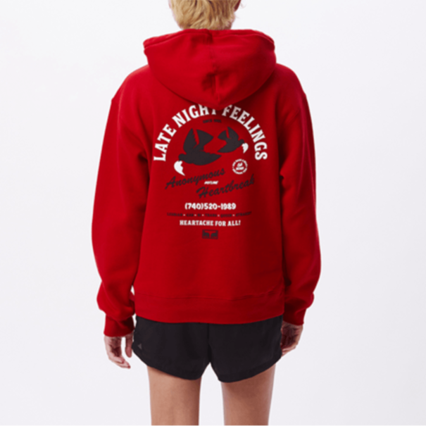 OBEY Obey Women's Late Night Feelings Pullover Hoodie-Red