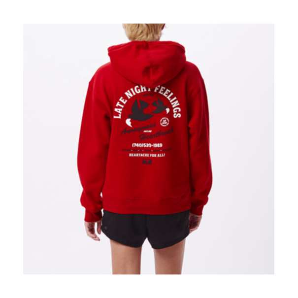 Obey Women's Late Night Feelings Pullover Hoodie-Red