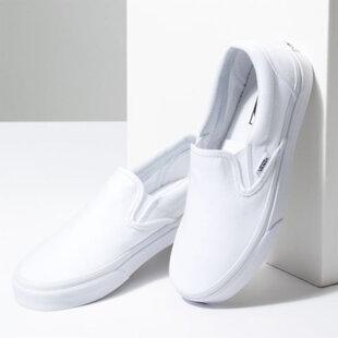 Women's Vans Classic Slip Ons-True White
