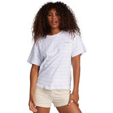 Roxy Beachy Stripe Drop Shoulder T-Shirt-Snow White Beachy Stripe