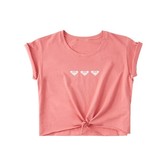 Roxy Pink Tie T-Shirt-Desert Rose