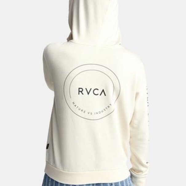 RVCA RVCA Women's Classic  Pullover Hoodie-Cream/Black