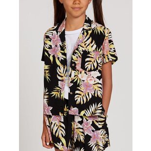 Not Real Shore SS Black Floral Print