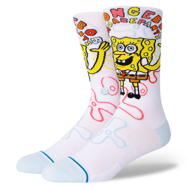STANCE SOCKS Sponge Bob Imagination Crew Socks / White