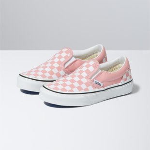 Vans Classic Slip ON- Checkerboard- Powder Pink/White