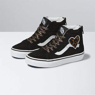 Vans Toddler Sk8- Mid Zip- Leaopard Heart Fur