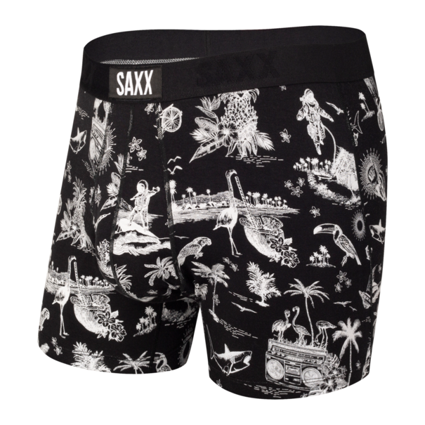 SAXX Underwear Saxx Ultra Boxer Brief Fly- Black Astro Surf and turf