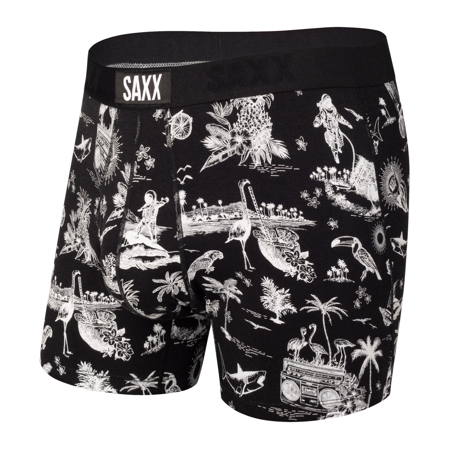 Saxx Ultra Boxer Brief Fly- Black Astro Surf and turf - Medicine