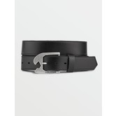 Volcom Skully Leather Belt: Black