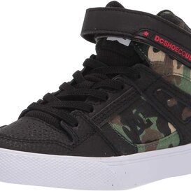 DC Shoes Kids Pure Elastic High Top-Camo/Red