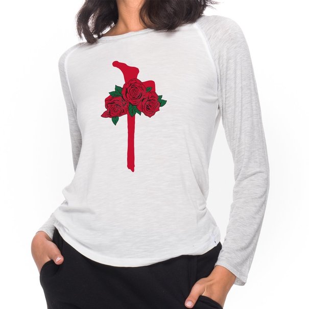 Red Dragon Apparel RDS Womens Banger 3/4 Sleeve Rose Chung white/ath. Heather