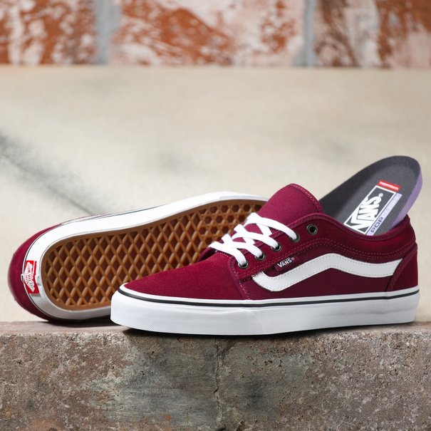 Vans Footwear Chukka Low Men's Suede Skate Shoes Side Stripe: Port/White