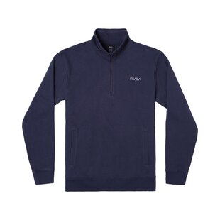 RVCA Keats Half Zip Mock Neck: Moody Blue