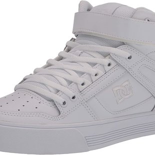 DC Shoes Pure High Top J Shoe- White/White