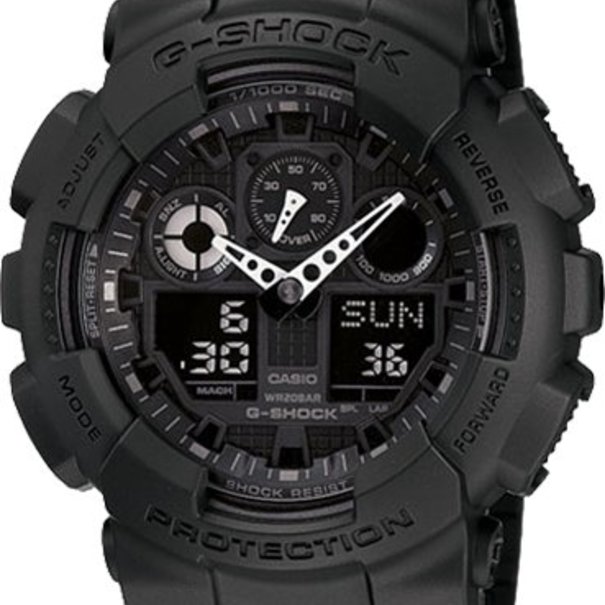 GSHOCK WATCHES GS-GA100-1A1 X-Large G. Black resin band with black Ana-Digi face